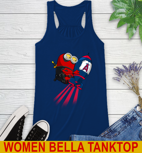 MLB Baseball Los Angeles Angels Deadpool Minion Marvel Shirt Racerback Tank 7