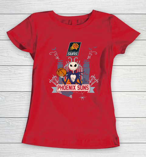 NBA Phoenix Suns Basketball Jack Skellington Halloween Women's T-Shirt 9