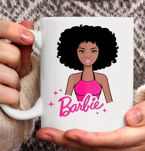 Afro Barbie Girl Pink Babe Black Women Ceramic Mug 11oz