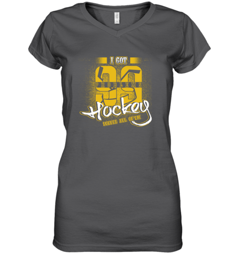 I Got 99 Problems Hockey Solves All Of'em Women's V-Neck T-Shirt 4 I Got 99 Problems Hockey Solves All Of'em Women's V-Neck T-Shirt - Image 4