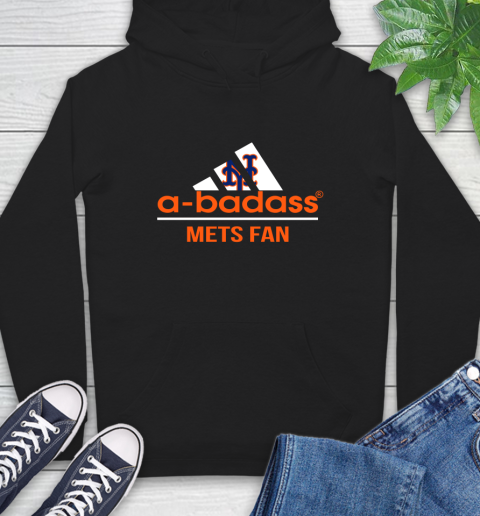MLB A Badass New York Mets Fan Adidas Baseball Sports Hoodie
