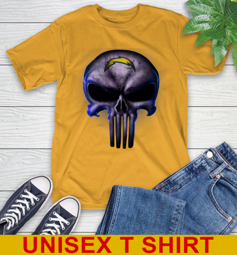 Los Angeles Chargers NFL Football Punisher Skull Sports T-Shirt 2