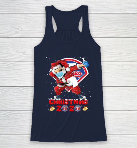 Philadelphia Phillies Funny Santa Claus Dabbing Christmas 2020 MLB Racerback Tank 8