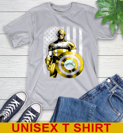 Los Angeles Chargers NFL Football Captain America Marvel Avengers American Flag Shirt T-Shirt 5