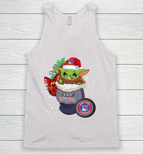 New York Rangers Christmas Baby Yoda Star Wars Funny Happy NHL Tank Top 2