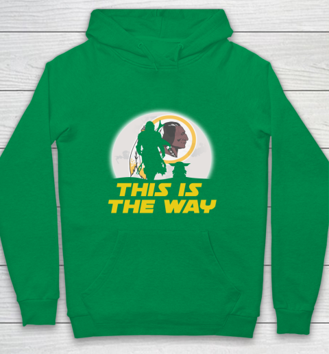 Washington Redskins NFL Football Star Wars Yoda And Mandalorian This Is The Way Youth Hoodie 4