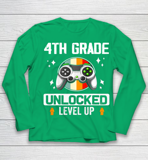 Next Level t shirts 4th Grade Unlocked Level Up Back To School Fourth Grade Gamer Youth Long Sleeve 4