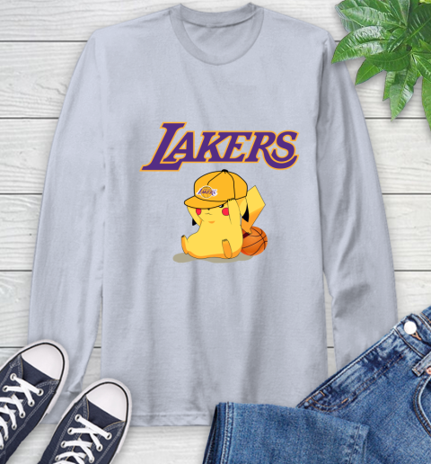 NBA Pikachu Basketball Sports Los Angeles Lakers Long Sleeve T-Shirt 6