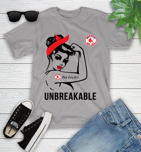 MLB Boston Red Sox Girl Unbreakable Baseball Sports Youth T-Shirt 2