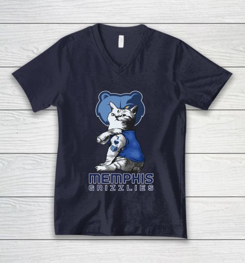 NBA Basketball My Cat Loves Memphis Grizzlies V-Neck T-Shirt 2