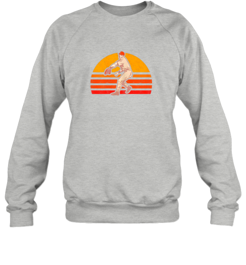 0sok retro vintage baseball pitcher gift baseball lover sweatshirt 35 front sport grey