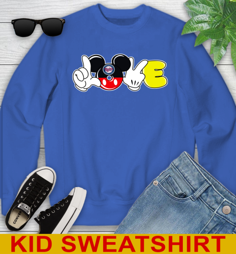 Minnesota Twins MLB Baseball Love Mickey Disney Sports Youth Sweatshirt 7