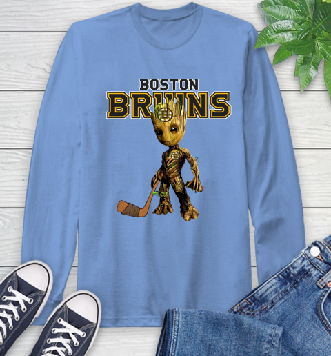 Boston Bruins NHL Hockey Groot Marvel Guardians Of The Galaxy Long Sleeve T-Shirt 11