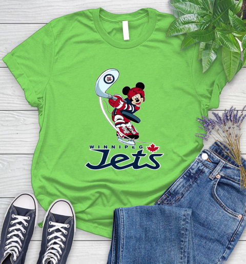 NHL Hockey Winnipeg Jets Cheerful Mickey Mouse Shirt Women's T-Shirt 10