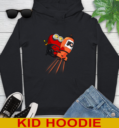 NHL Hockey Philadelphia Flyers Deadpool Minion Marvel Shirt Youth Hoodie