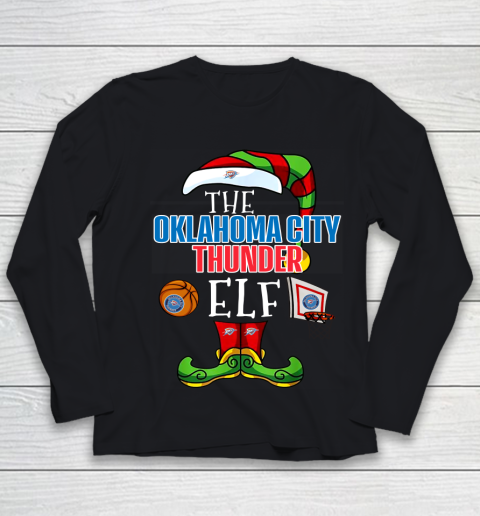 Oklahoma City Thunder Christmas ELF Funny NBA Youth Long Sleeve