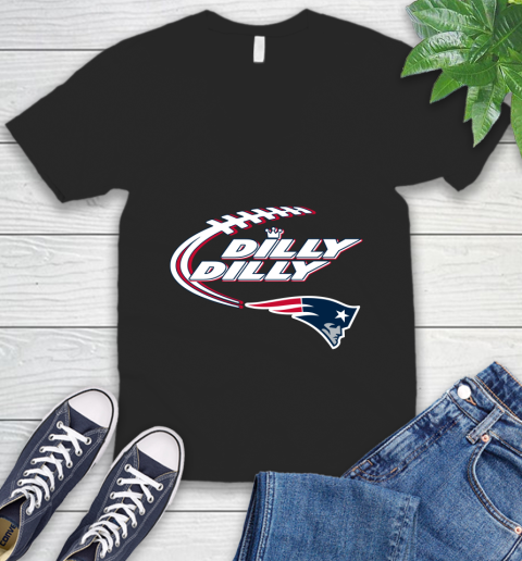 NFL New England Patriots Dilly Dilly Football Sports V-Neck T-Shirt 2