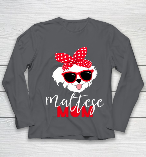 Dog Mom Shirt Dog Lovers T Shirt Maltese Mom Fur Mama Youth Long Sleeve 6