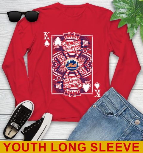New York Mets MLB Baseball The King Of Spades Death Cards Shirt Youth Long Sleeve 11