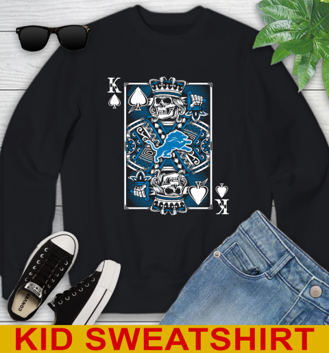 Detroit Lions NFL Football The King Of Spades Death Cards Shirt Youth Sweatshirt
