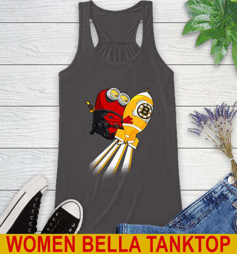 NHL Hockey Boston Bruins Deadpool Minion Marvel Shirt Racerback Tank 10