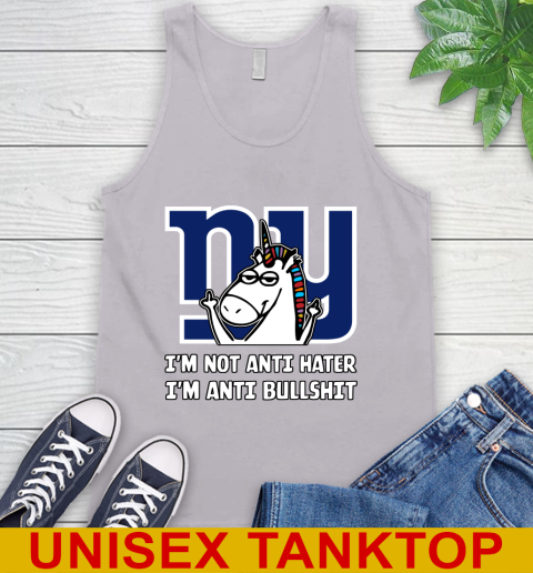 New York Giants NFL Football Unicorn I'm Not Anti Hater I'm Anti Bullshit Tank Top 4
