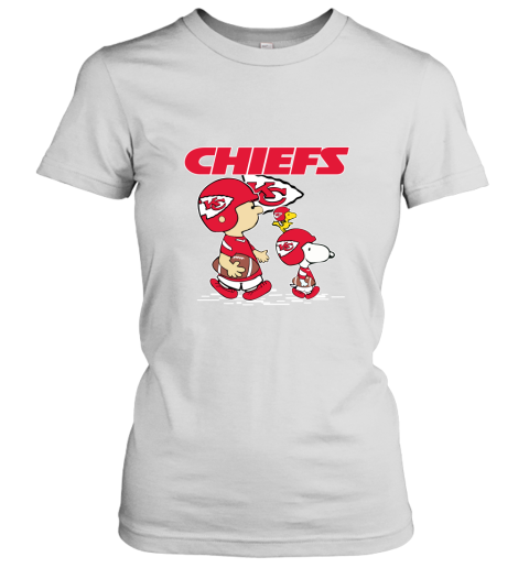 Kansas City Chiefs Let's Play Football Together Snoopy NFL Women's T-Shirt