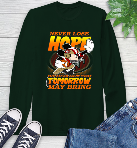 San Francisco 49ers NFL Football Mickey Disney Never Lose Hope Long Sleeve T-Shirt 7
