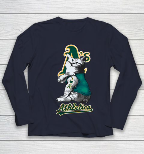 MLB Baseball My Cat Loves Oakland Athletics Youth Long Sleeve 2