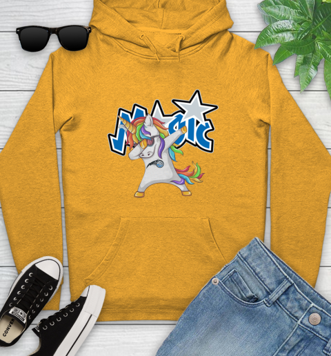 Orlando Magic NBA Basketball Funny Unicorn Dabbing Sports Youth Hoodie 3