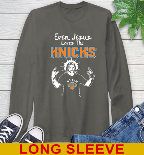 New York Knicks NBA Basketball Even Jesus Loves The Knicks Shirt Long Sleeve T-Shirt 10