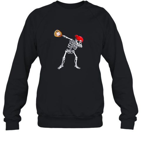 Dabbing Skeleton Baseball T shirt Halloween Boys Kids Men Sweatshirt