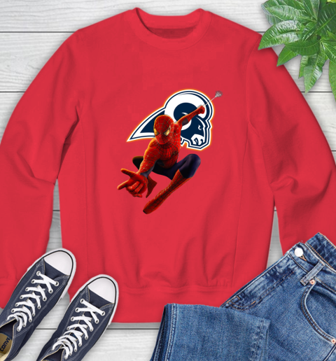NFL Spider Man Avengers Endgame Football Los Angeles Rams Sweatshirt 10