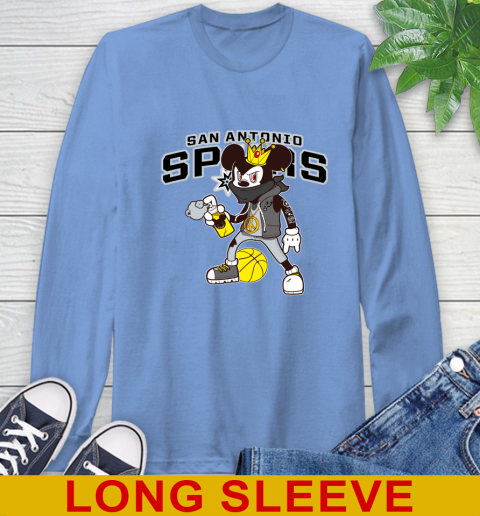 San Antonio Spurs NBA Basketball Mickey Peace Sign Sports Long Sleeve T-Shirt 11