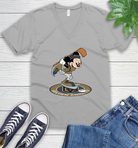 NHL Hockey Vegas Golden Knights Cheerful Mickey Disney Shirt V-Neck T-Shirt 4