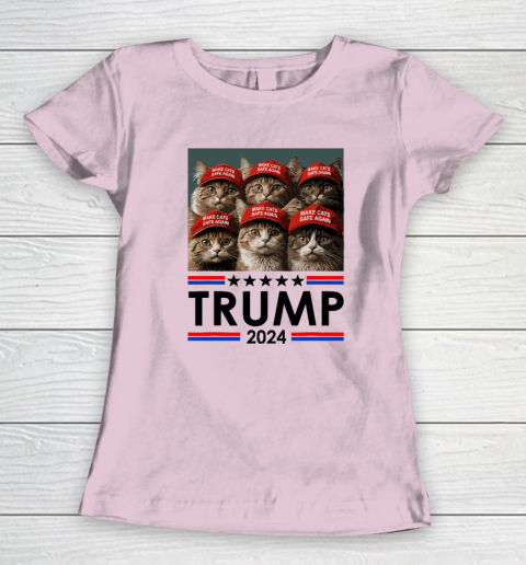 Donald Trump Make Cats Safe Again 2024 Debate Funny Women's T-Shirt 5