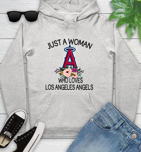 MLB Just A Woman Who Loves Los Angeles Angels Baseball Sports Youth Hoodie