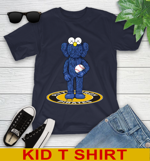 MLB Baseball Pittsburgh Pirates Kaws Bff Blue Figure Shirt Youth T-Shirt 3