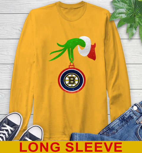 Boston Bruins Grinch Merry Christmas NHL Hockey Long Sleeve T-Shirt 3