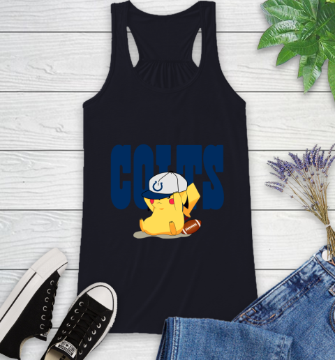 NFL Pikachu Football Sports Indianapolis Colts Racerback Tank 10