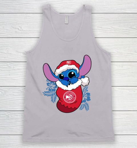 Atlanta Hawks Christmas Stitch In The Sock Funny Disney NBA Tank Top 4