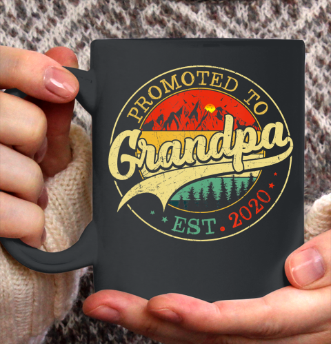 GrandFather gift shirt Mens Vintage Promoted To Grandpa 2020 Pregnancy Announcement Gift T Shirt Ceramic Mug 11oz