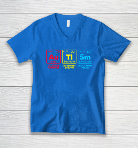 Autism Awareness Elements Periodic Table V-Neck T-Shirt 4