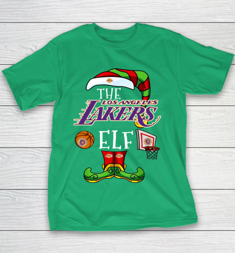 Los Angeles Lakers Christmas ELF Funny NBA Youth T-Shirt 3