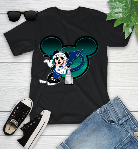 NHL Tampa Bay Lightning Stanley Cup Mickey Mouse Disney Hockey T Shirt Youth T-Shirt 2