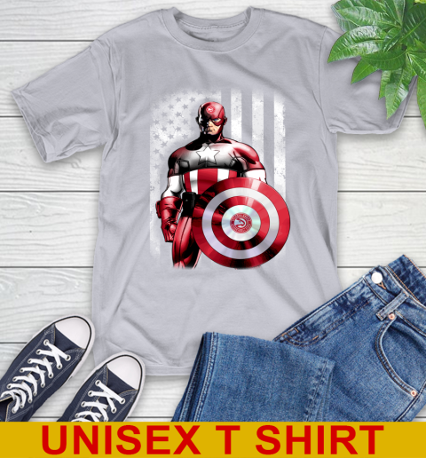 Atlanta Hawks NBA Basketball Captain America Marvel Avengers American Flag Shirt T-Shirt 5