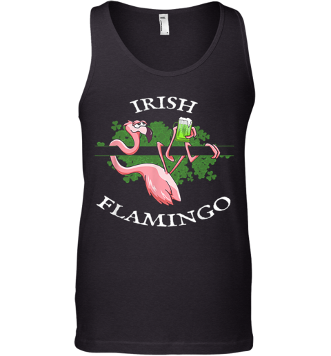Lazy Irish Flamingo Shamrock Beer Mug St Pattys Day Tank Top