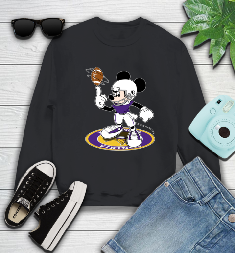 NFL Football Minnesota Vikings Cheerful Mickey Disney Shirt Sweatshirt