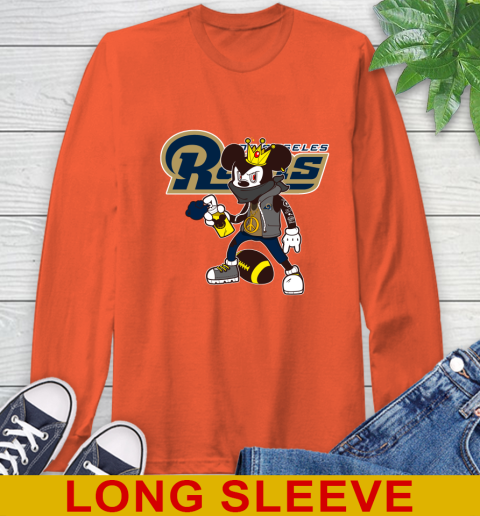 Los Angeles Rams NFL Football Mickey Peace Sign Sports Long Sleeve T-Shirt 5