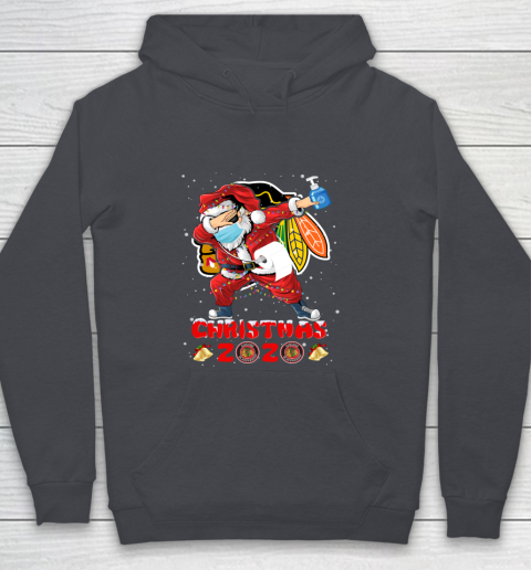 Chicago Blackhawks Funny Santa Claus Dabbing Christmas 2020 NHL Youth Hoodie 5